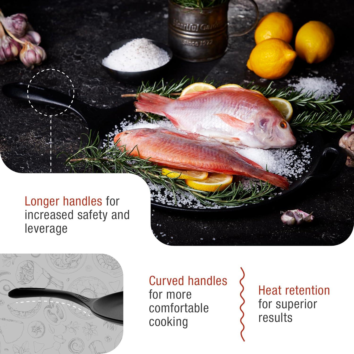 Victoria Cast Iron Round Pan Comal Griddle Seasoned with 100% Kosher Certified Non-GMO Flaxseed Oil, 12", Black