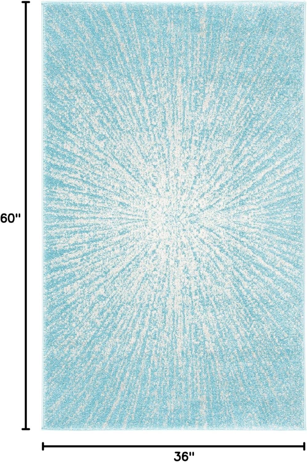 Evoke EVK228 Power Loomed Indoor Accent Rug - Aqua/Ivory - 3'x5' - Safavieh