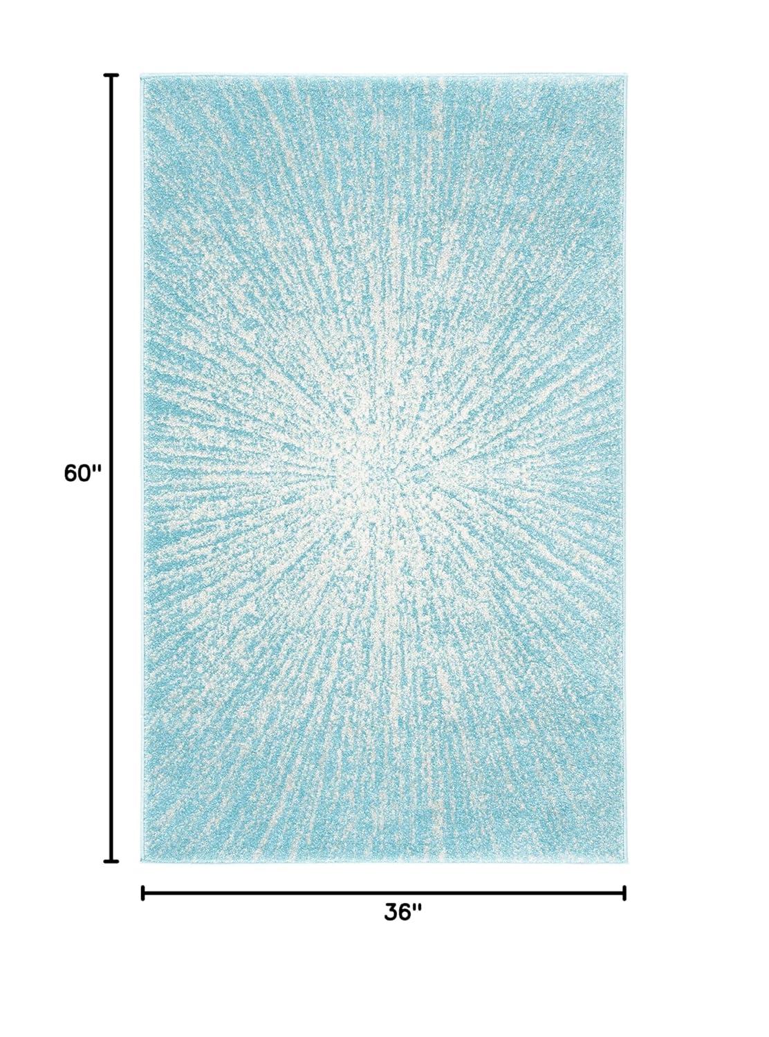 Evoke EVK228 Power Loomed Indoor Accent Rug - Aqua/Ivory - 3'x5' - Safavieh