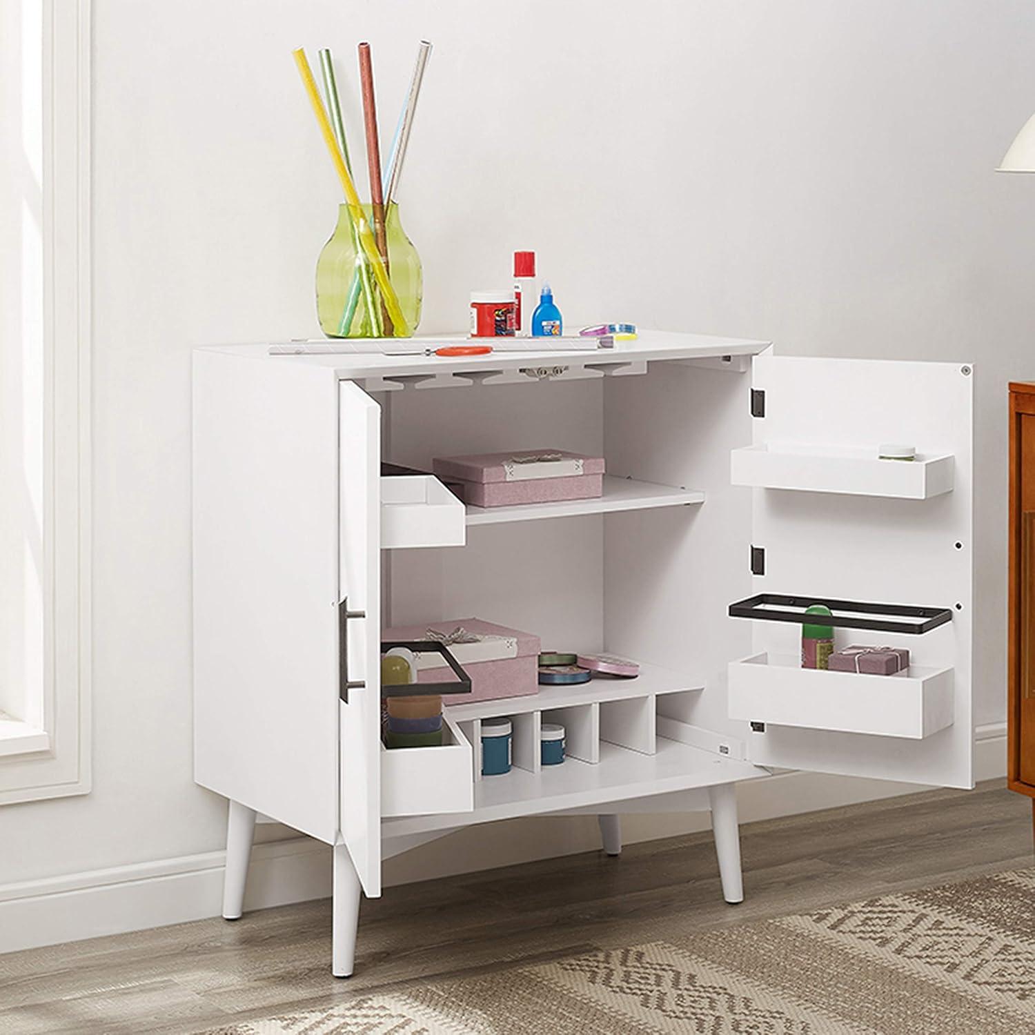 Crosley Landon 2 Door Bar Cabinet in White
