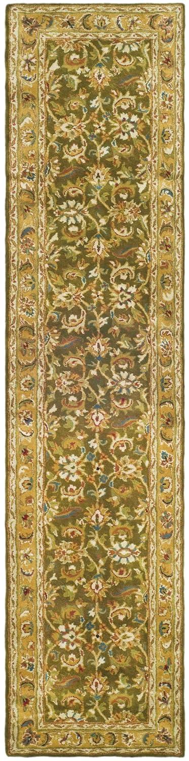 Classic CL758 Hand Tufted Runner Rug - Olive/Camel - 2'3"x12' - Safavieh.