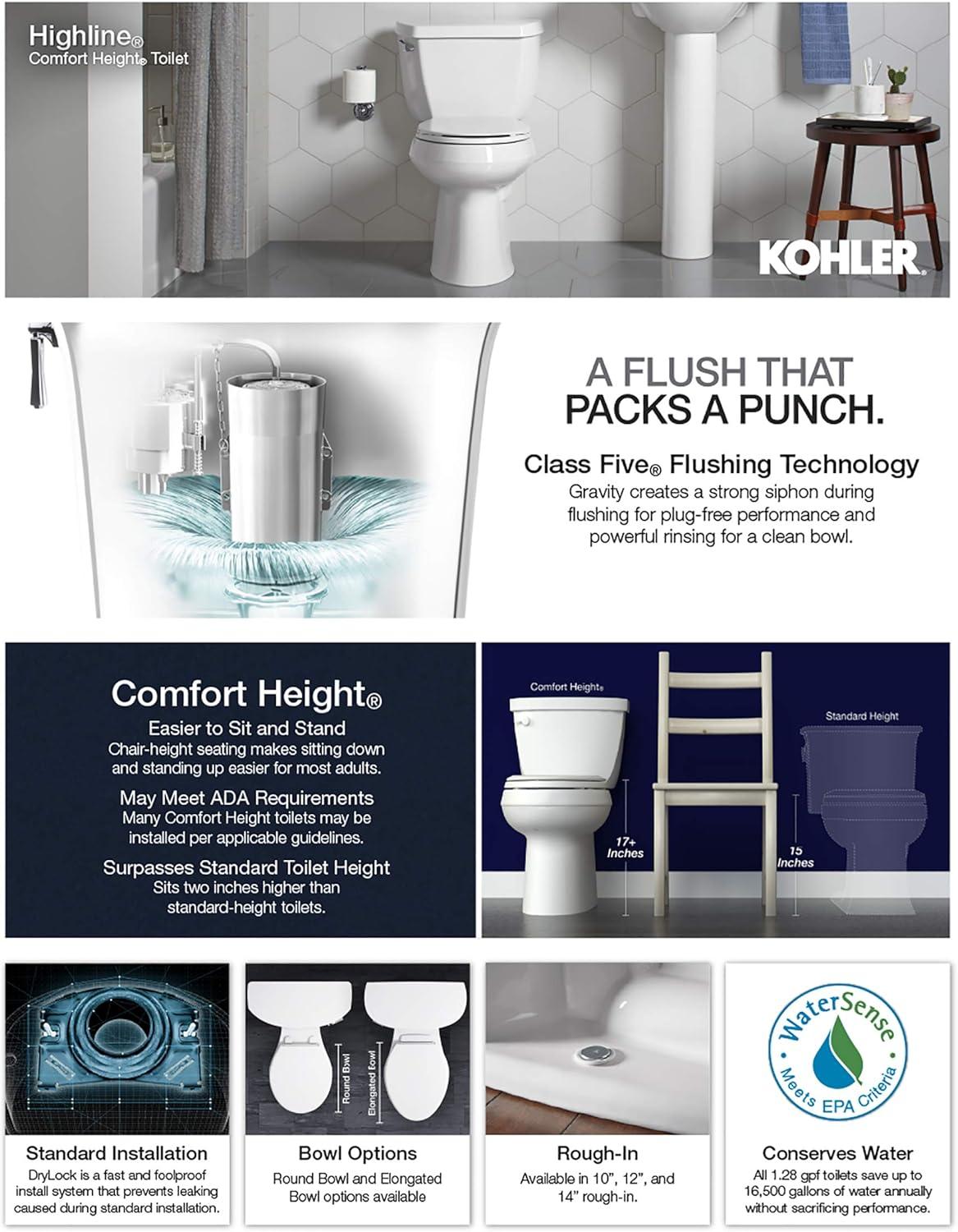 Highline 1.6 GPF Elongated Two-Piece Toilet (Seat Not Included)