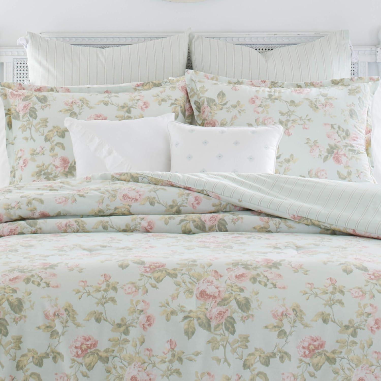 King Pink Cotton Reversible Comforter Set with Shams