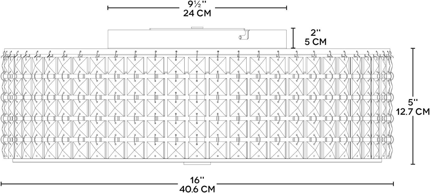 Bazz Lighting Pl3416on Glam-Gatsby 6 Light 16" Wide Semi-Flush Drum Ceiling Fixt - Chrome