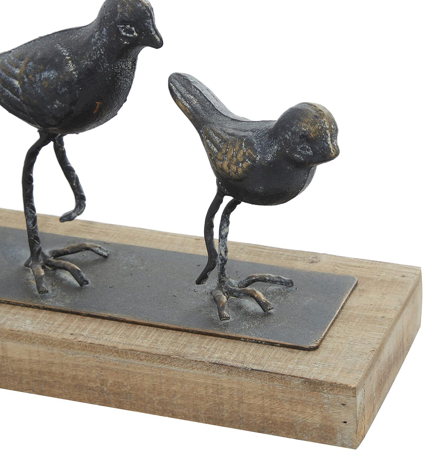 Classic 18" Gray Metal Bird Tabletop Sculpture