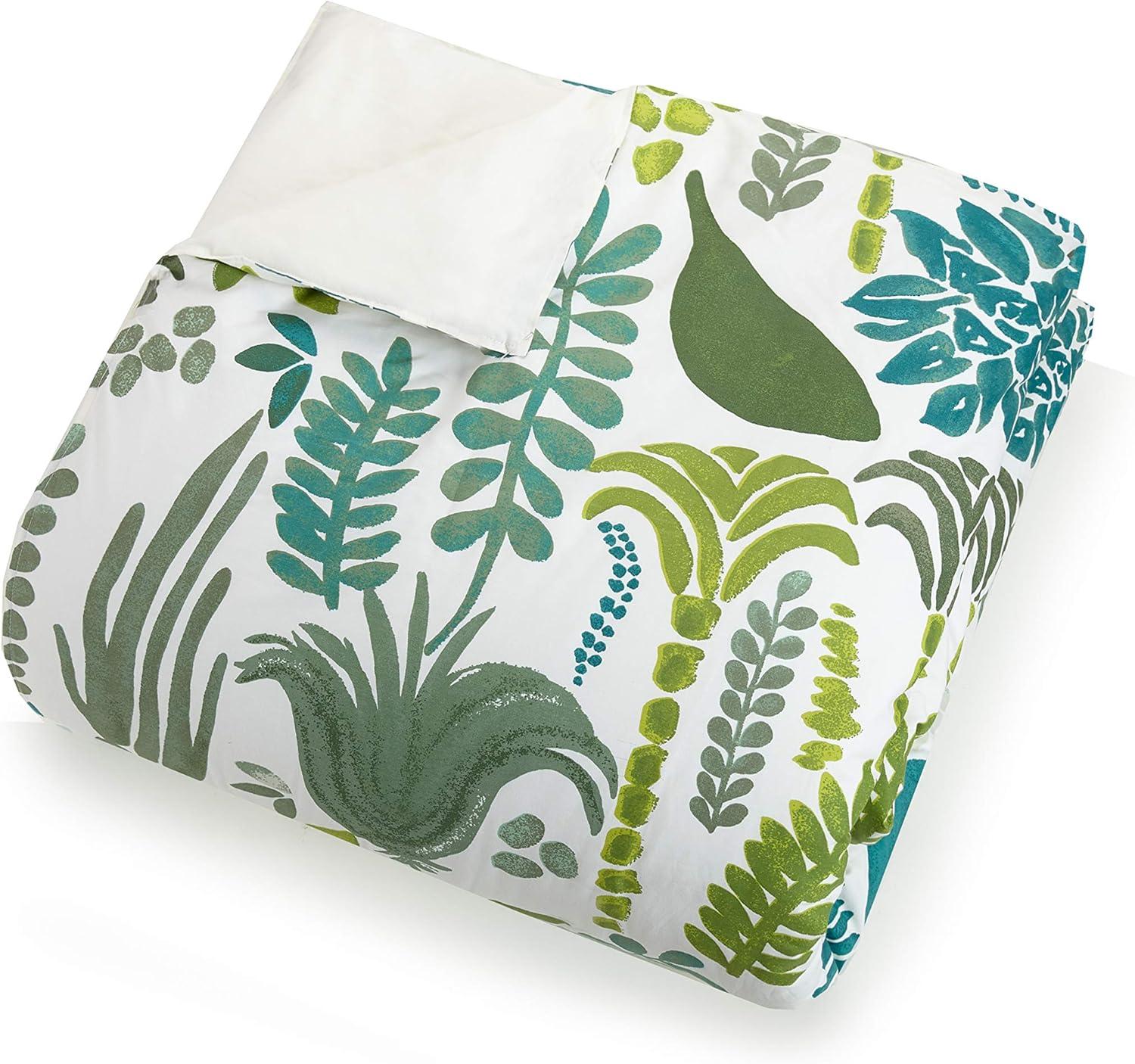 Green Botanical Cotton Full/Queen Duvet Cover Set