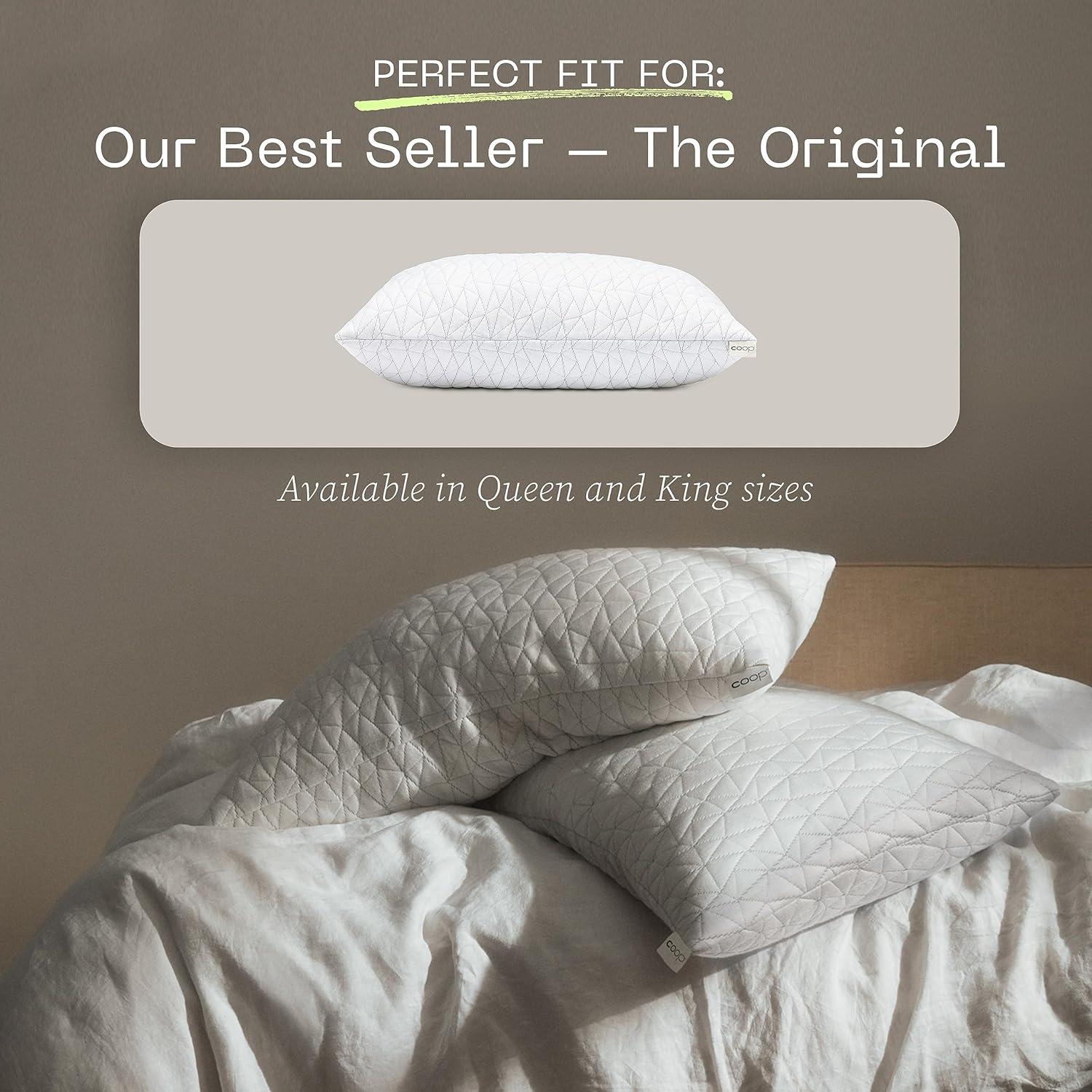 Coop Home Goods - The Original Pillow Cover, King Size Pillow Case for Memory Foam Pillows, Breathable Ultra Soft Lulltra Fabric Cover with Zipper