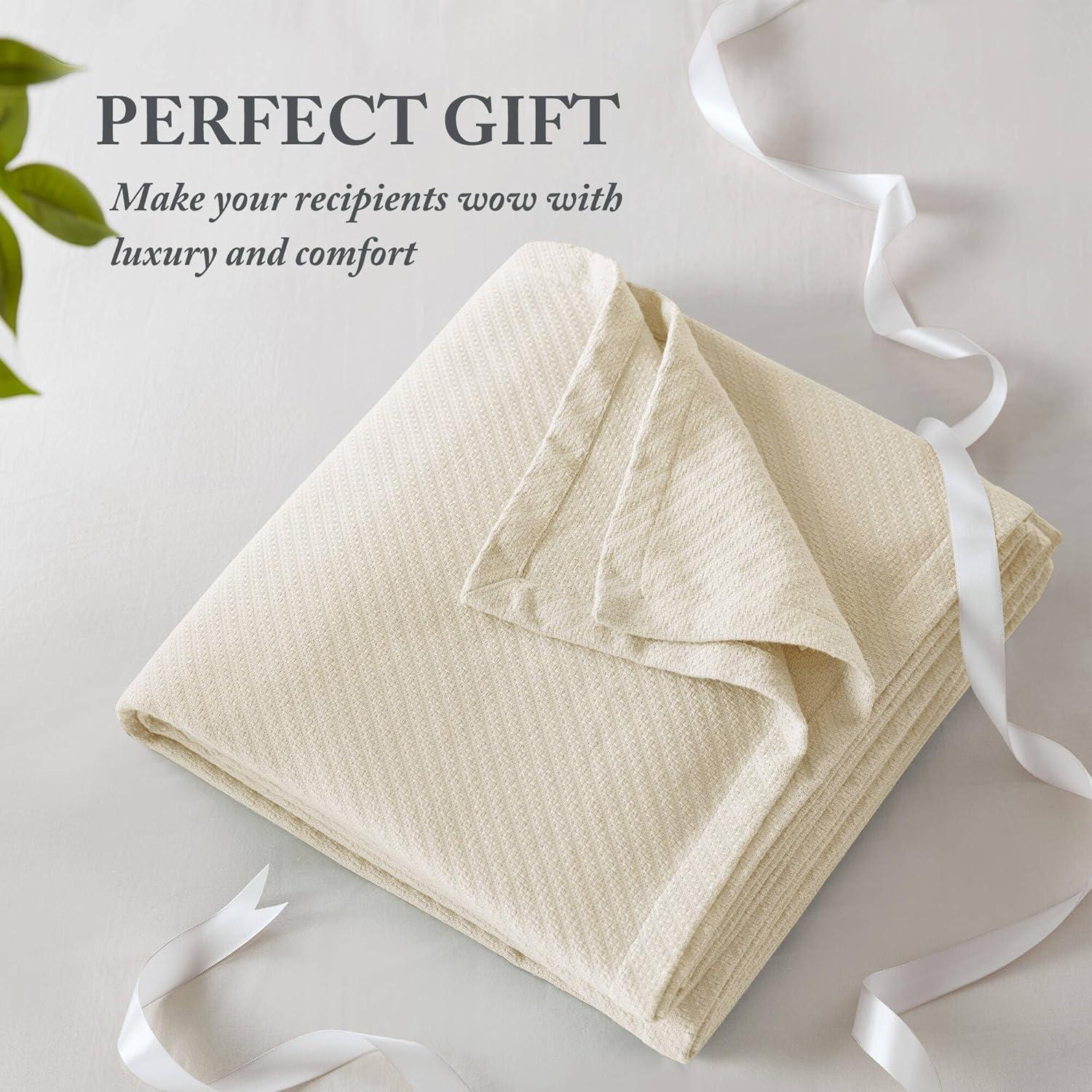 Bed Blanket Liquid Cotton Twin Ivory