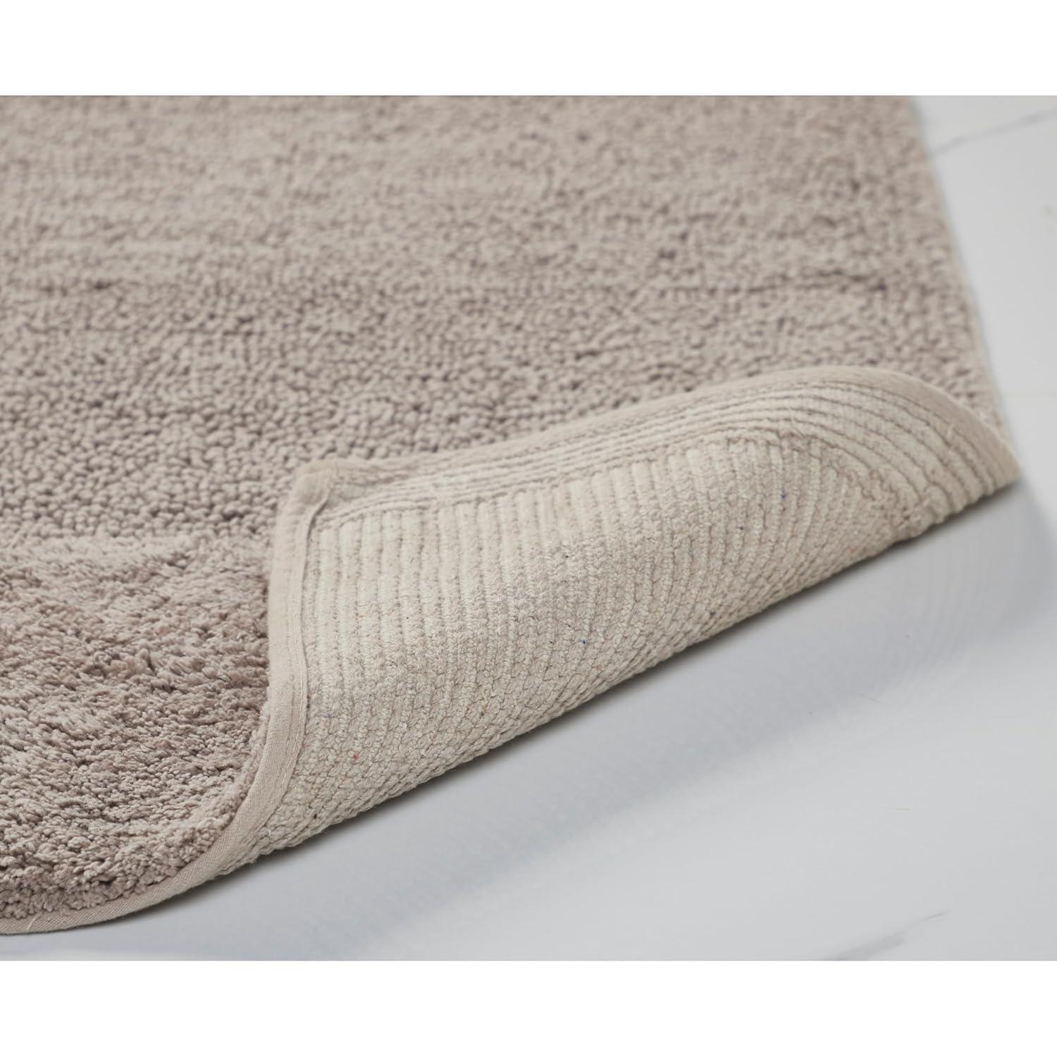 Better Trends 4 Piece Bathroom Rug Set 100% Cotton Non-Slip Washable Bath Mat, Soft & Absorbent Bath Rugs for Bath Room, Shower, Bathtub & Spa Floors Beige Granada Collection