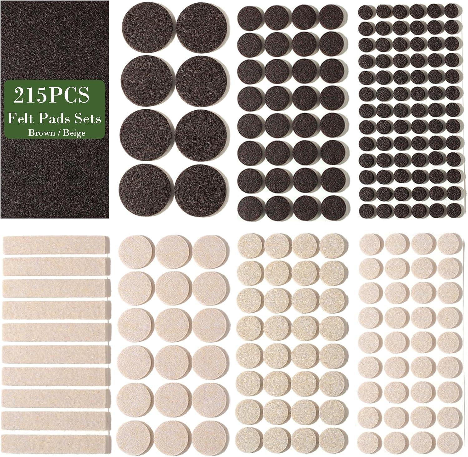 Fursafe&Q Felt Furniture Pads, Furniture Felt Pads for Hardwood Floors -Self Adhesive Chair Leg Floor Protectors, Protect from Nicks, Dents and Scratches, Chair Feet Protectors 136 Pcs Chair Feet