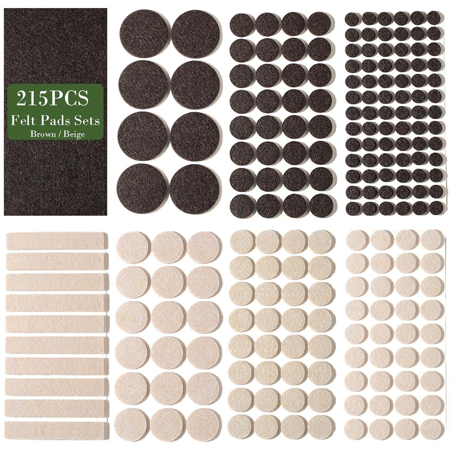 Fursafe&Q Felt Furniture Pads, Furniture Felt Pads for Hardwood Floors -Self Adhesive Chair Leg Floor Protectors, Protect from Nicks, Dents and Scratches, Chair Feet Protectors 136 Pcs Chair Feet