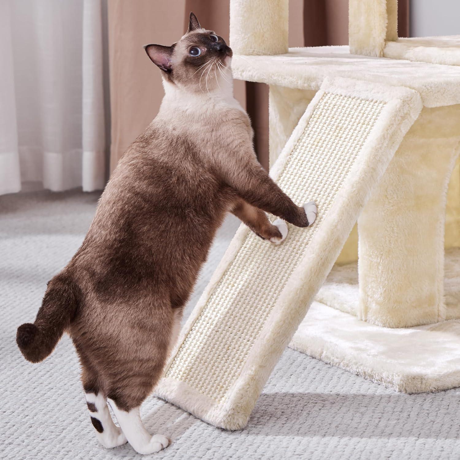 ZENY 36-in Cat Tree & Condo Scratching Post Tower, Beige