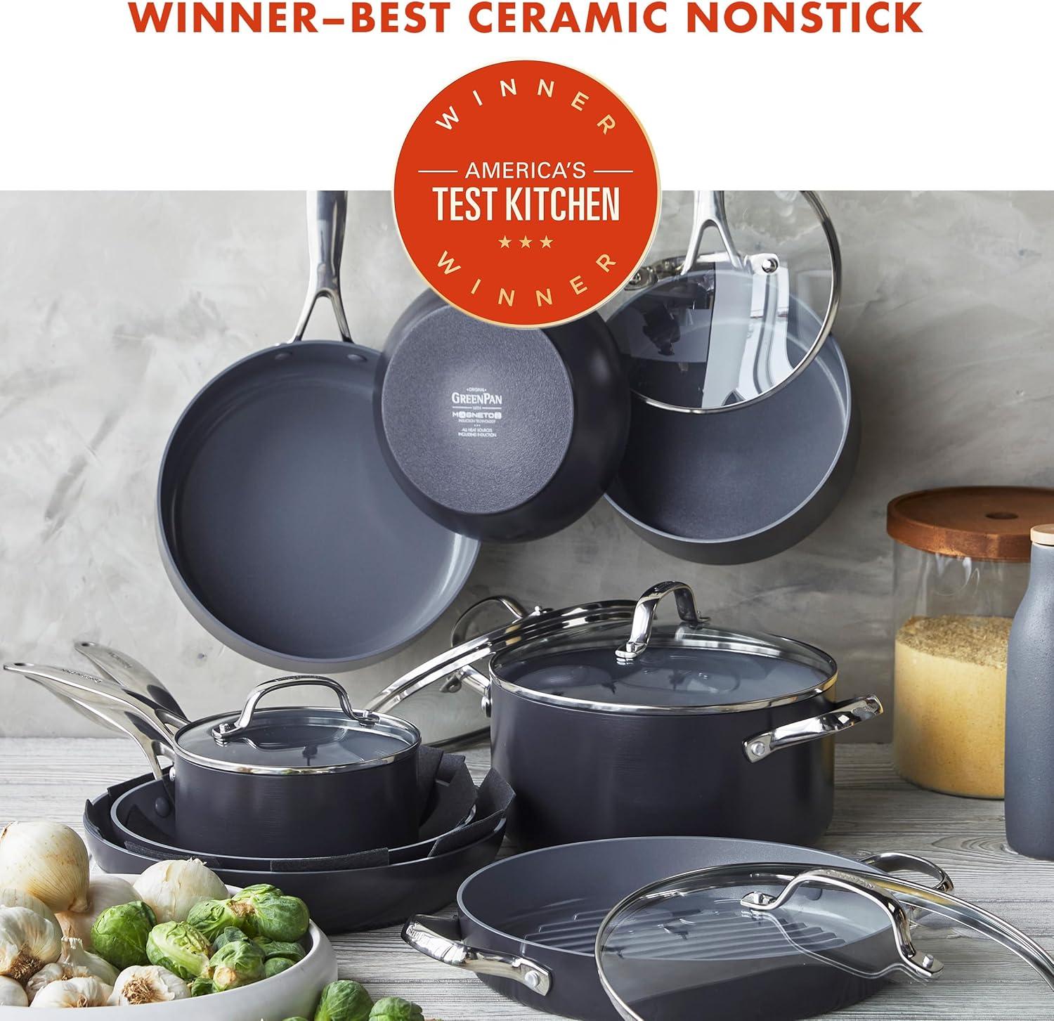 Valencia Pro Gray 16-Piece Ceramic Nonstick Cookware Set