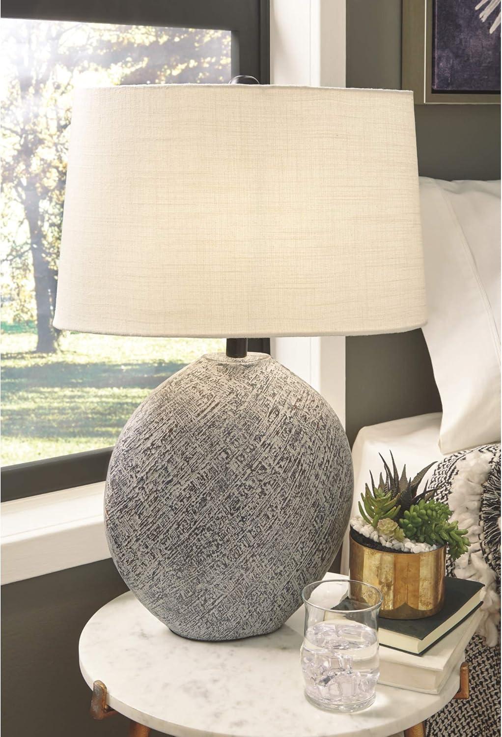 Harif Table Lamp Black - Signature Design by Ashley: Oval Shade, 3-Way Switch, 26.63" Height