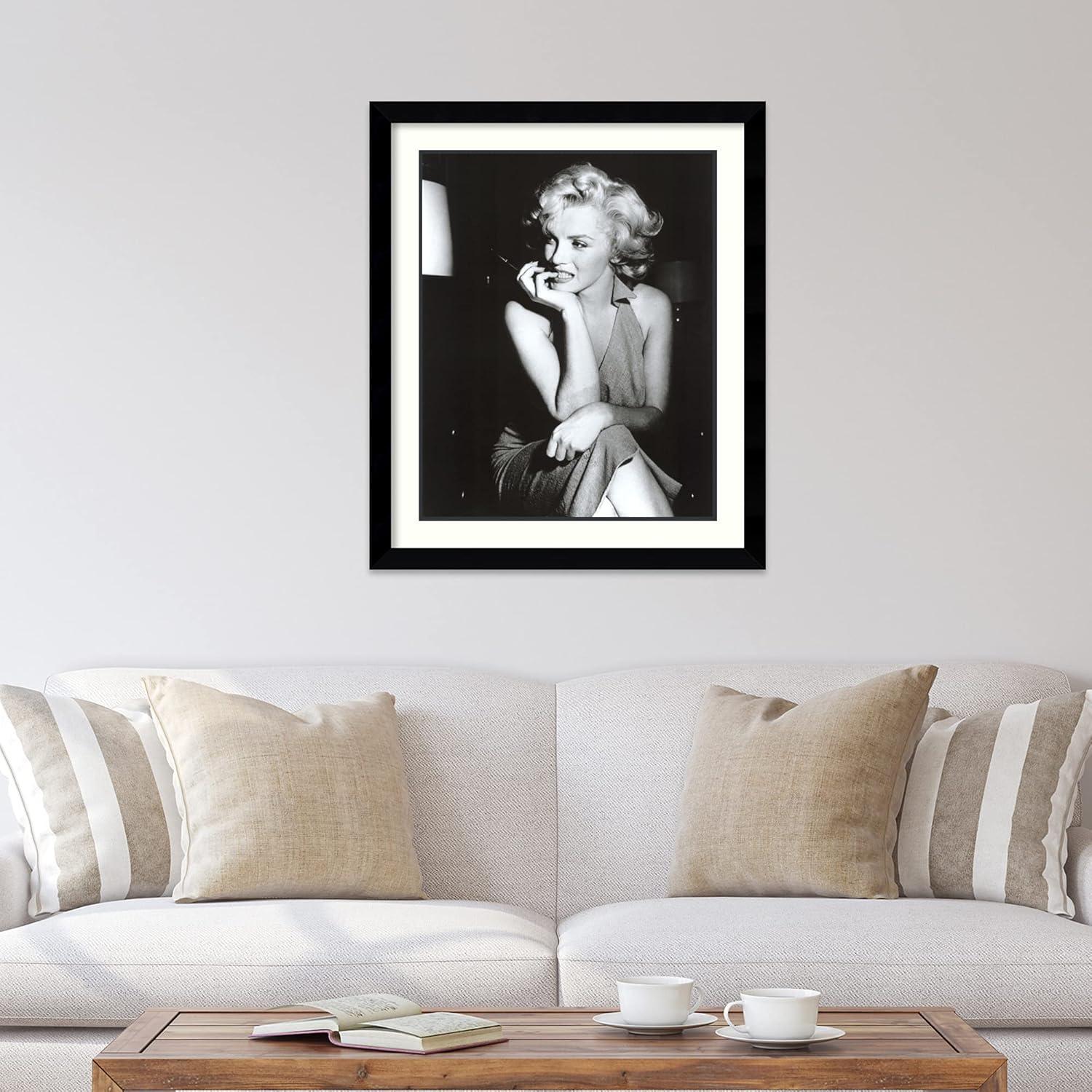 Marilyn Monroe Black and White Framed Wall Art, 30 x 35"