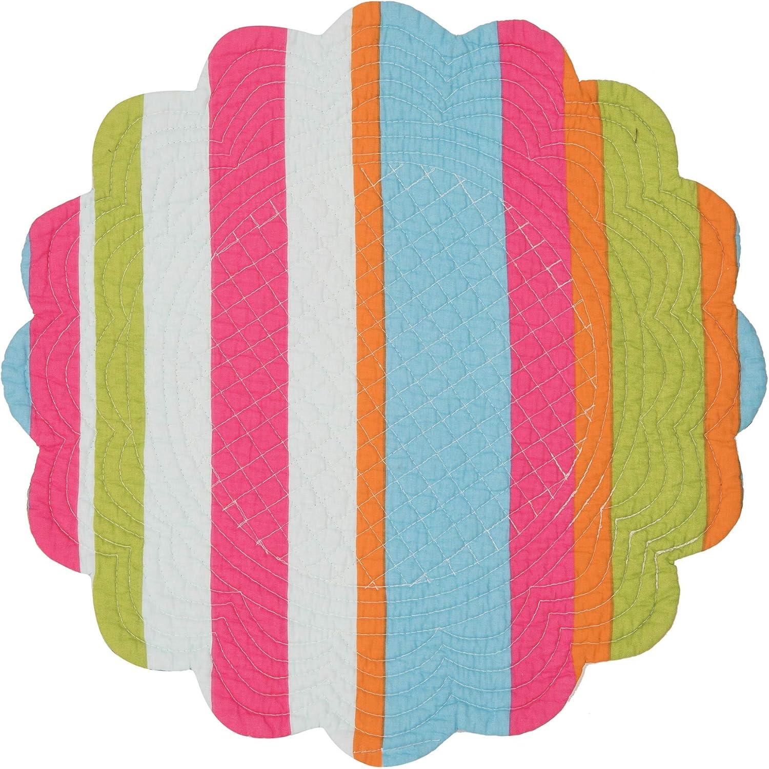Flip Flop Life Round Single Placemat Reversible Algodón Playa Casa Verano Mesa Mat para Cocina Mesa de Comedor