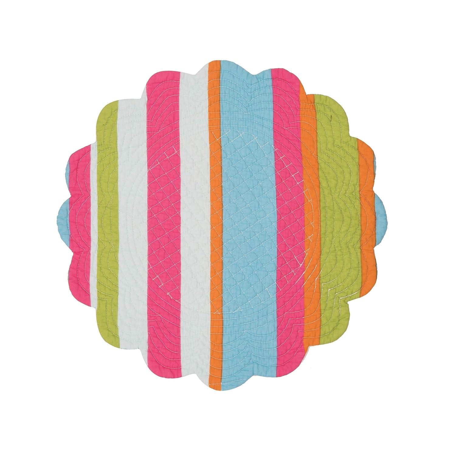 Flip Flop Life Round Single Placemat Reversible Algodón Playa Casa Verano Mesa Mat para Cocina Mesa de Comedor