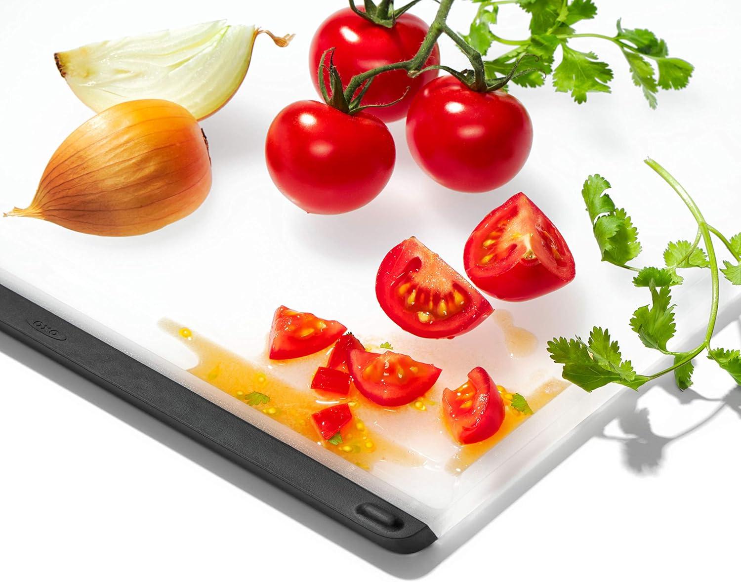 Clear Plastic Rectangular Cutting Board Set with Non-Slip Feet