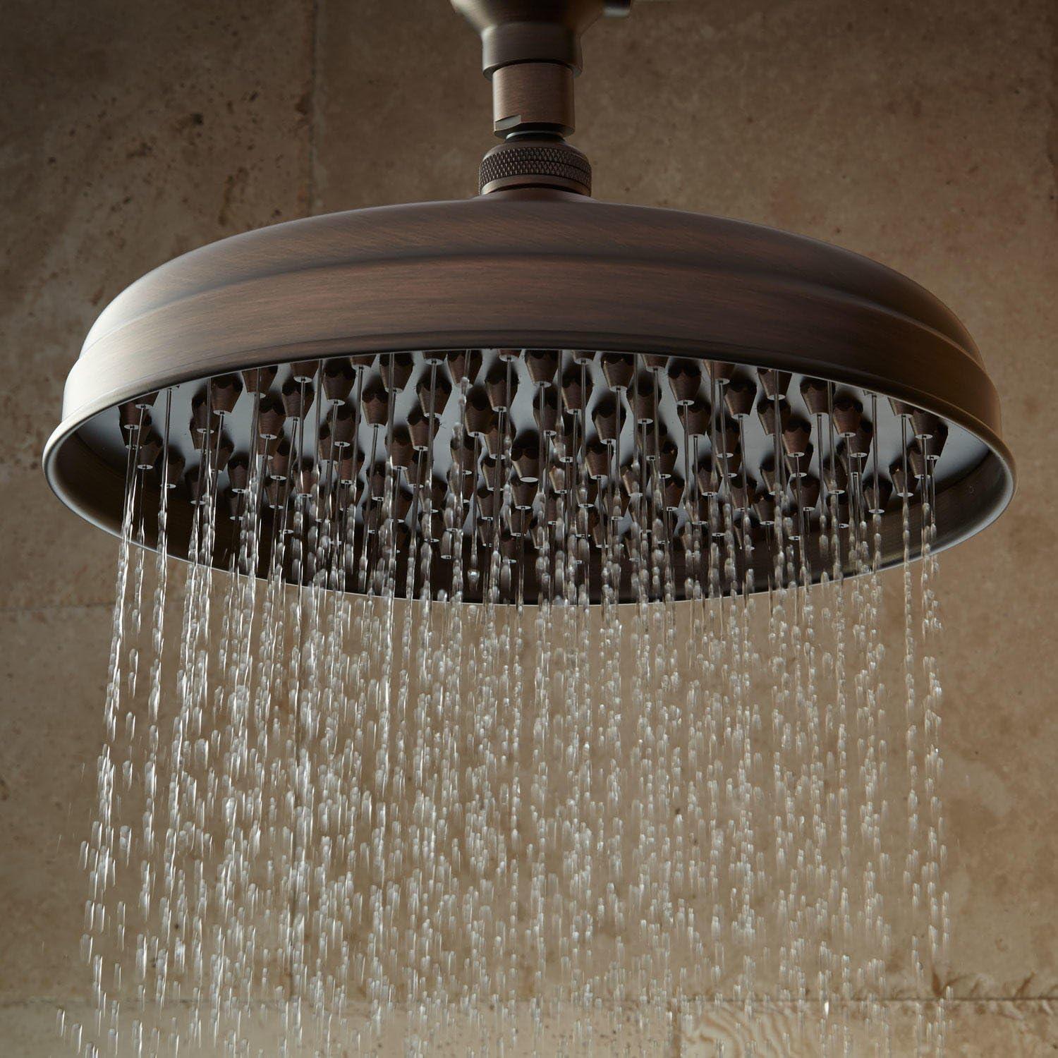 Nickel 8" Round Rain Shower Head with Swivel