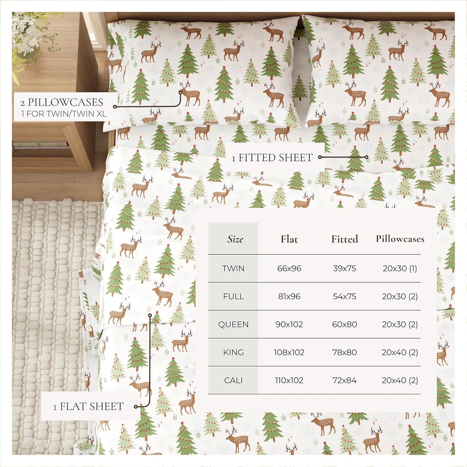 FreshFolds 100% Cotton Lodge Printed Flannel Sheet Set