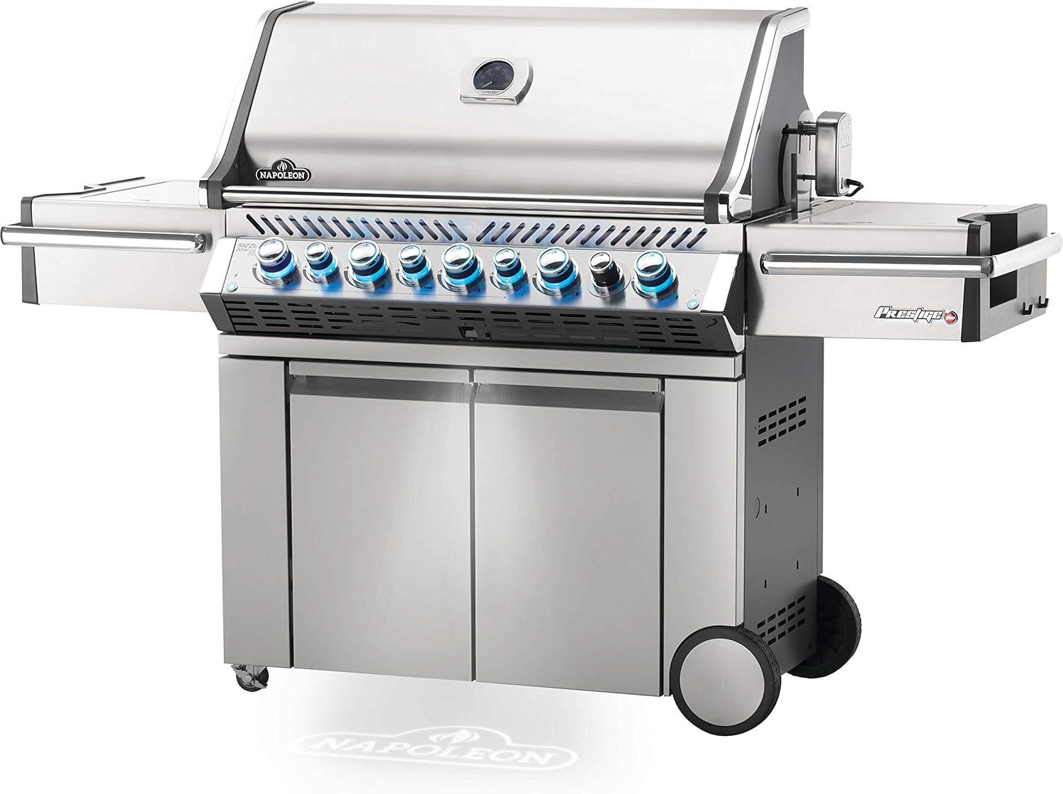 Napoleon Prestige Pro 665 Propane Gas Grill With Infrared Rear Burner And Infrared Side Burner