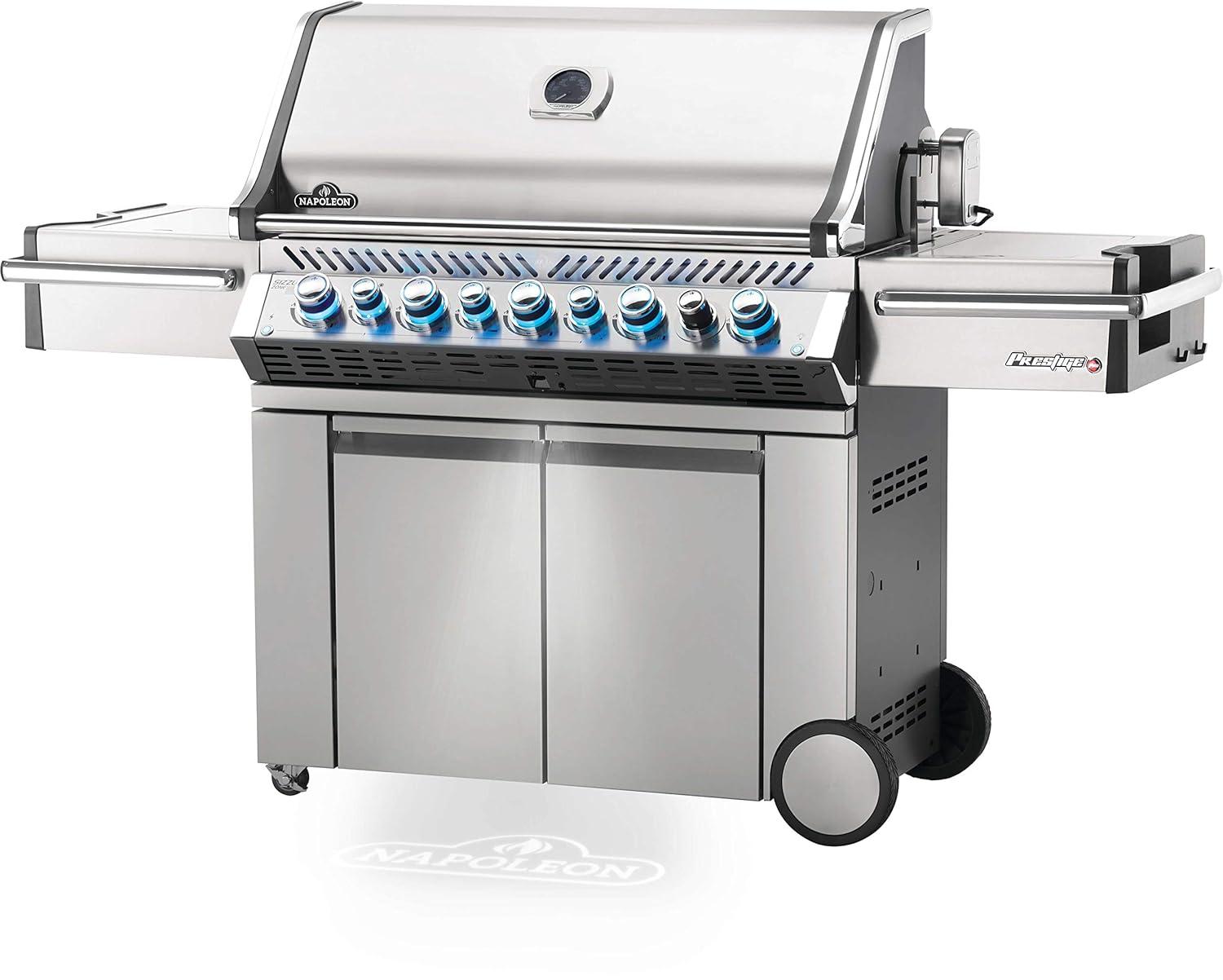 Napoleon Prestige Pro 665 Propane Gas Grill With Infrared Rear Burner And Infrared Side Burner