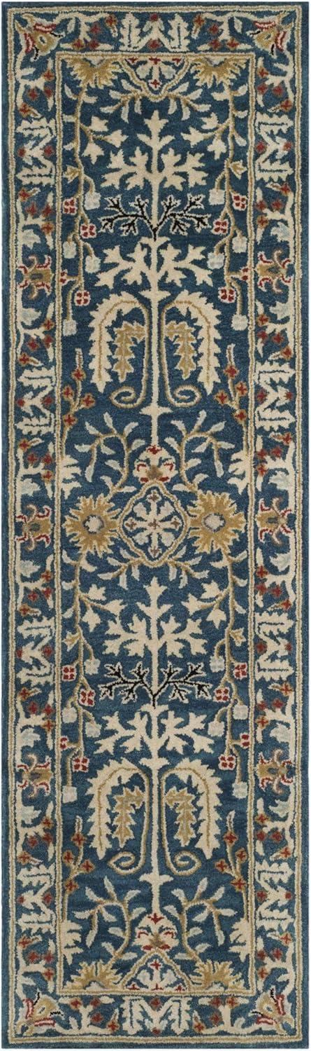 Antiquity AT64 Hand Tufted Runner Rug - Dark Blue/Multi - 2'3"x8' - Safavieh.