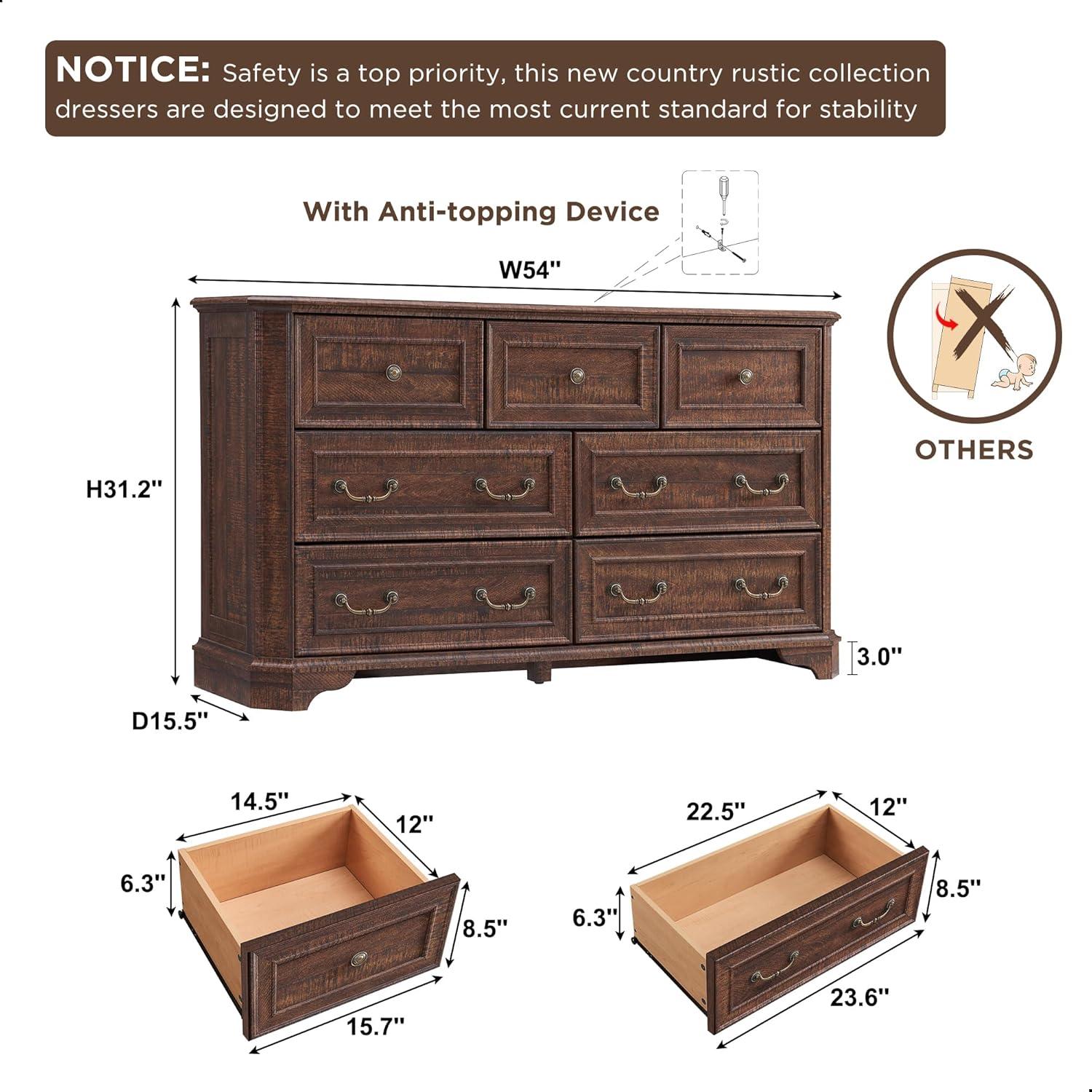 Laurel Foundry Modern Farmhouse® Theron Farmhouse 5 Drawer Bedroom Dresser, Wood Tall Chest of Drawers, Closet Storage for Bedroom