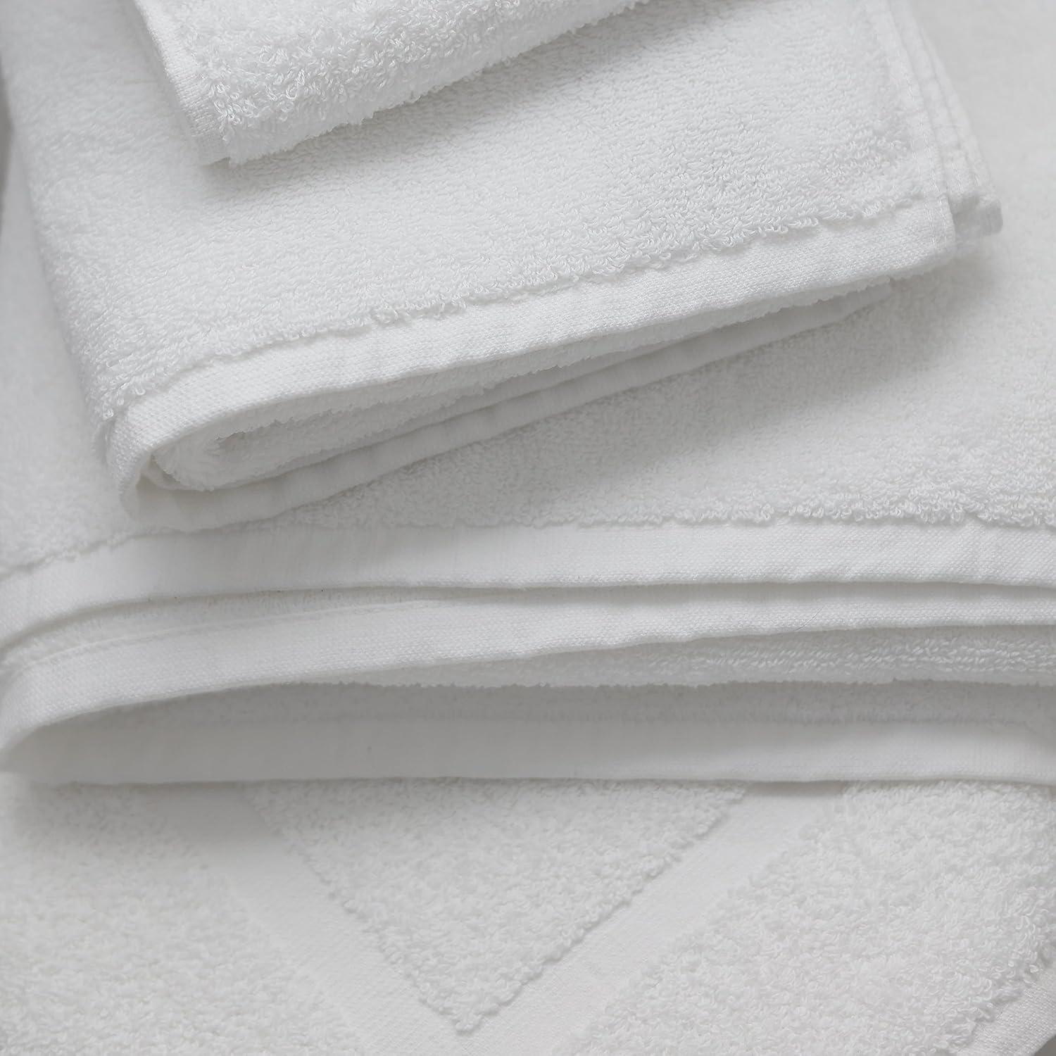 White Cotton 8-Piece Towel Set with Bath Mats