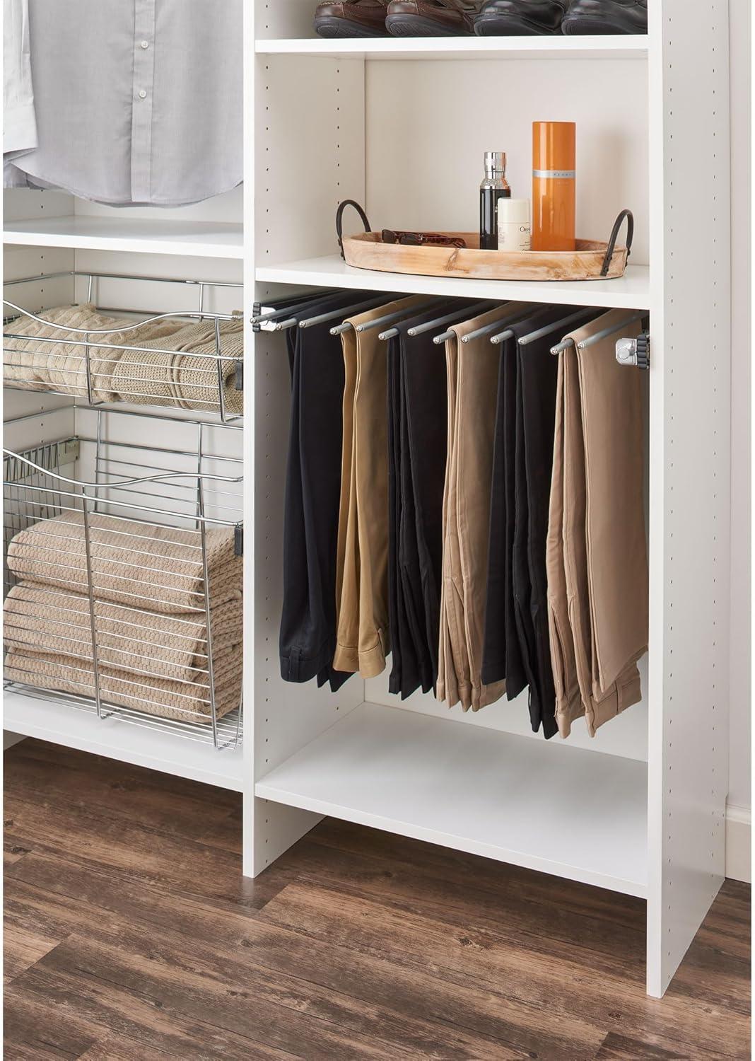 Chrome Portable Wire Closet Pullout Pants Rack