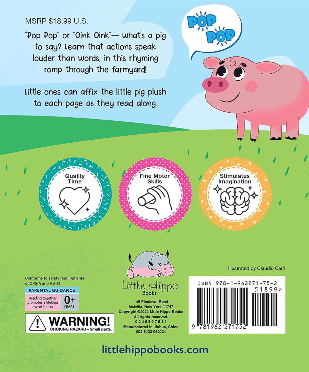 Farm Friends Pink Plush Pig Board Book for Kids
