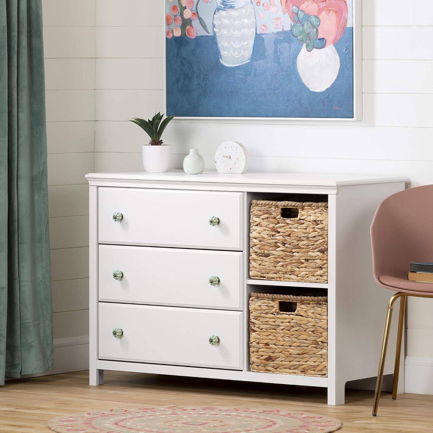 South Shore Cotton Candy 3-Drawer Dresser with Baskets