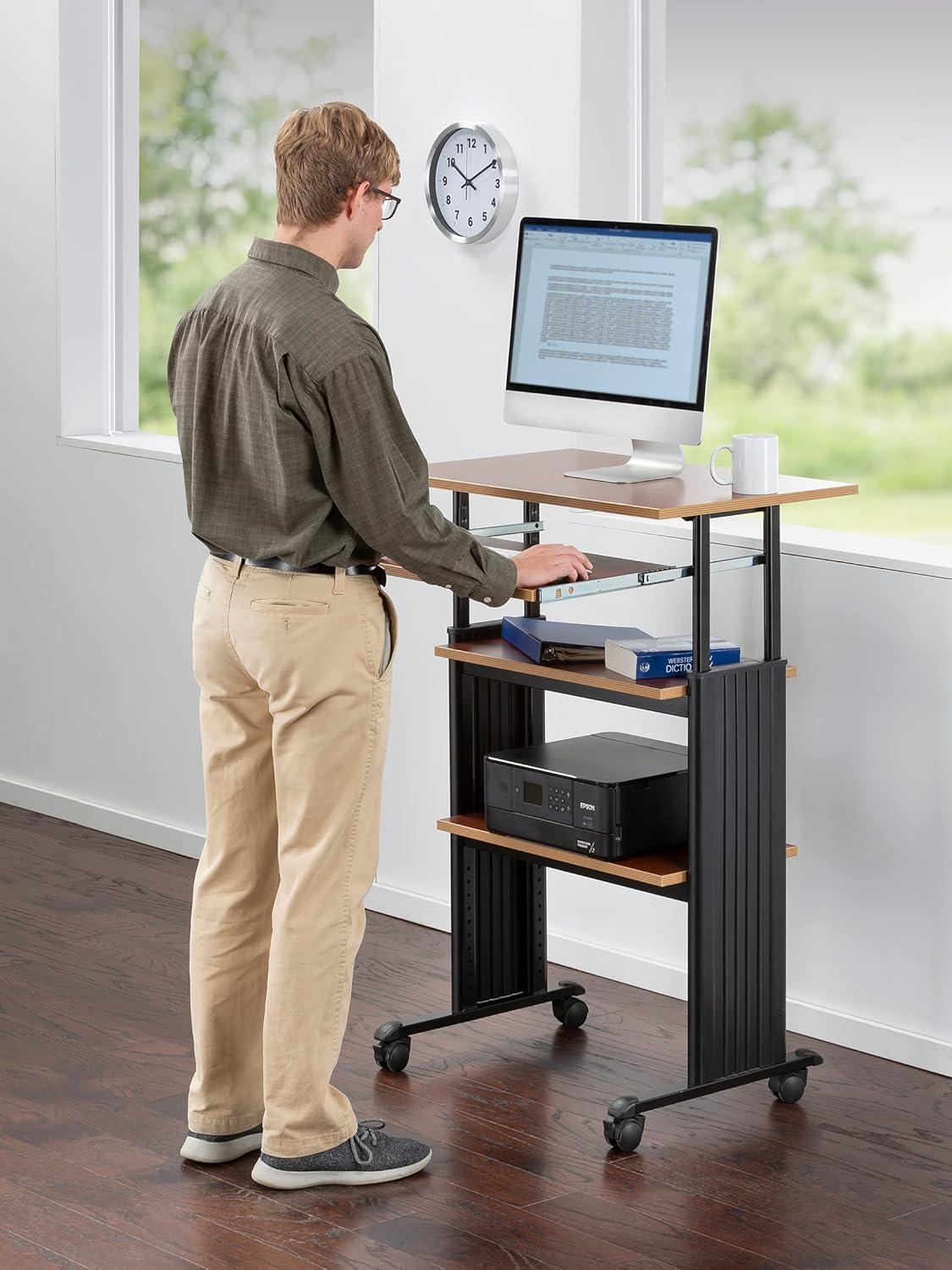 MUV Adjustable Stand-Up Workstation AV Cart