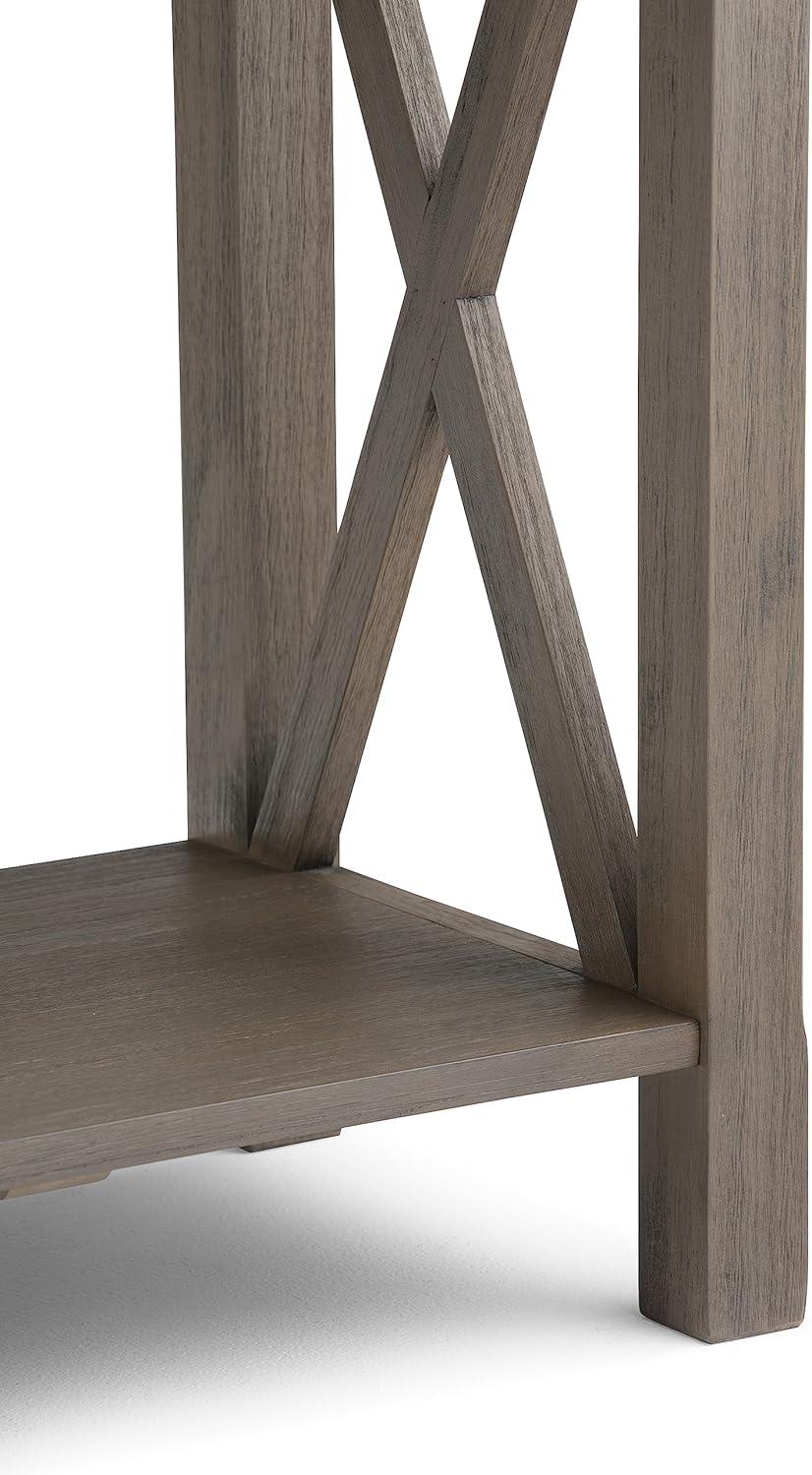 Contemporary Farmhouse Gray Wood Console Table with Storage