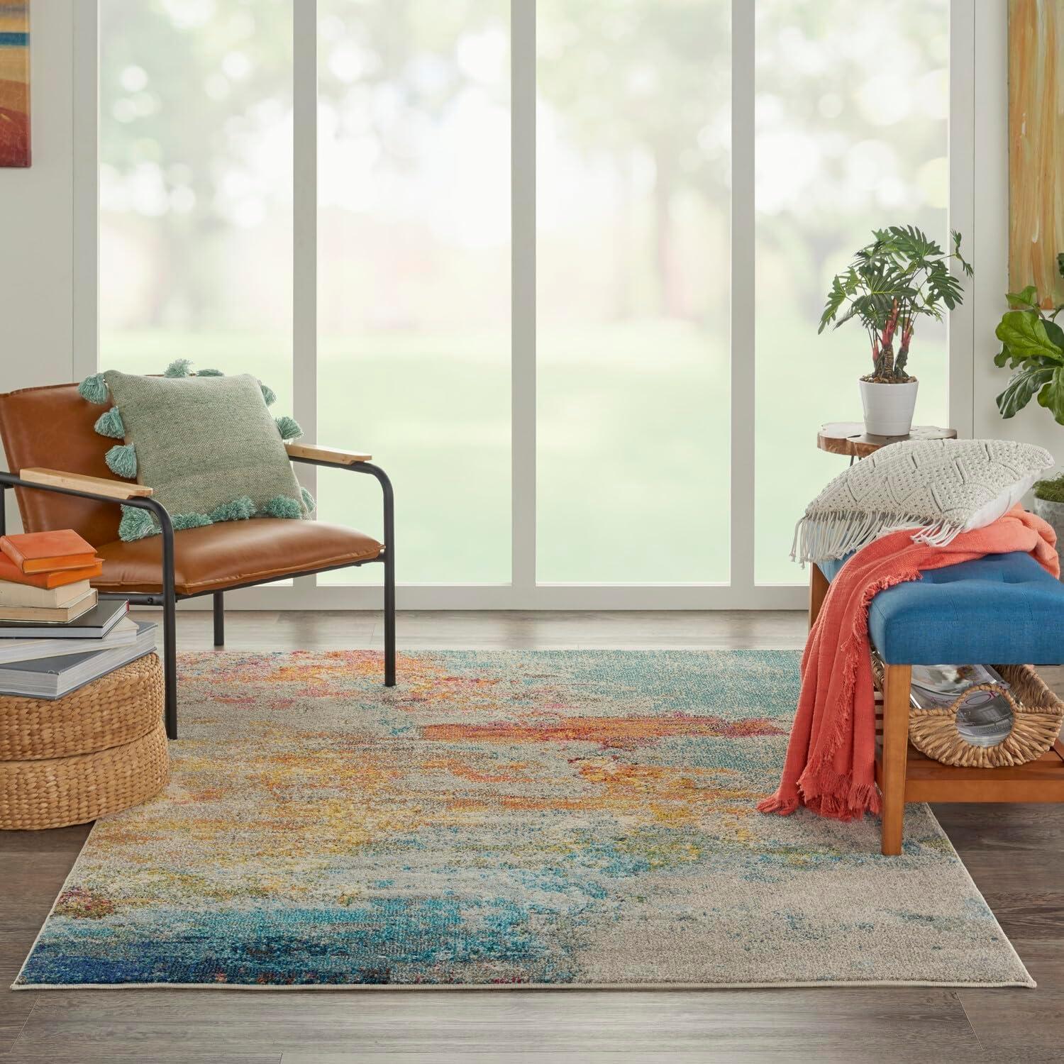 Nourison Celestial CES02 Sealife Indoor Area Rug 3'11" x 5'11"