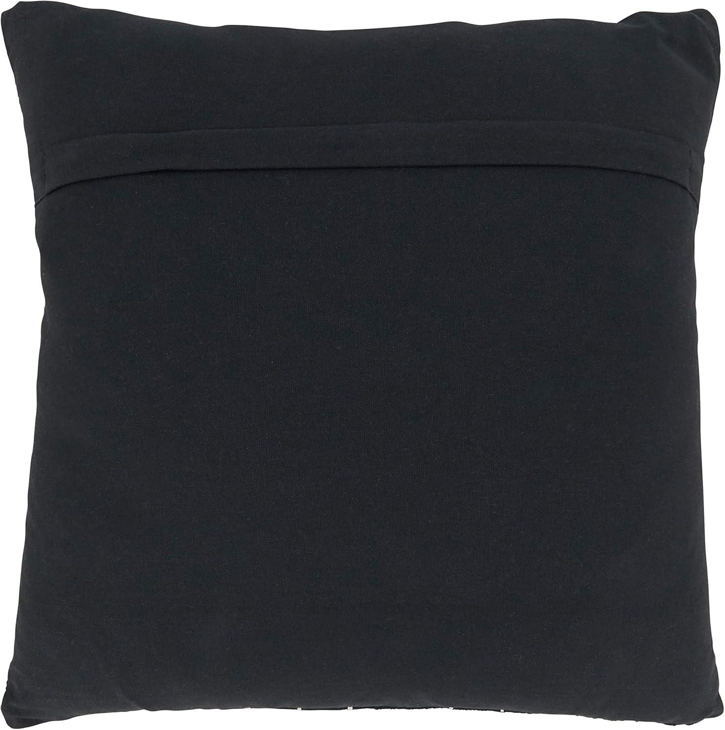 Black Cotton Patchwork Stitch Euro Pillow Cover