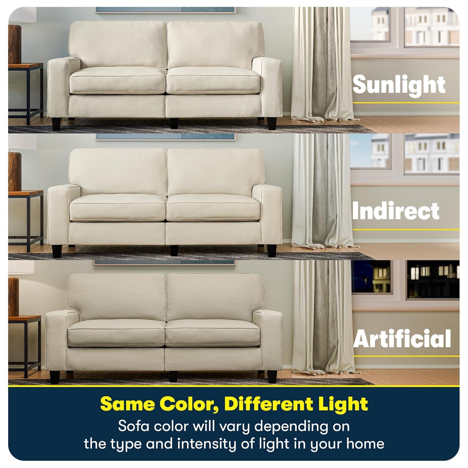 Serta Palisades 73" Track Arm Sofa, Easy Care Fabric, Soft Pillow Back, Pocket Coil Seat Cushions