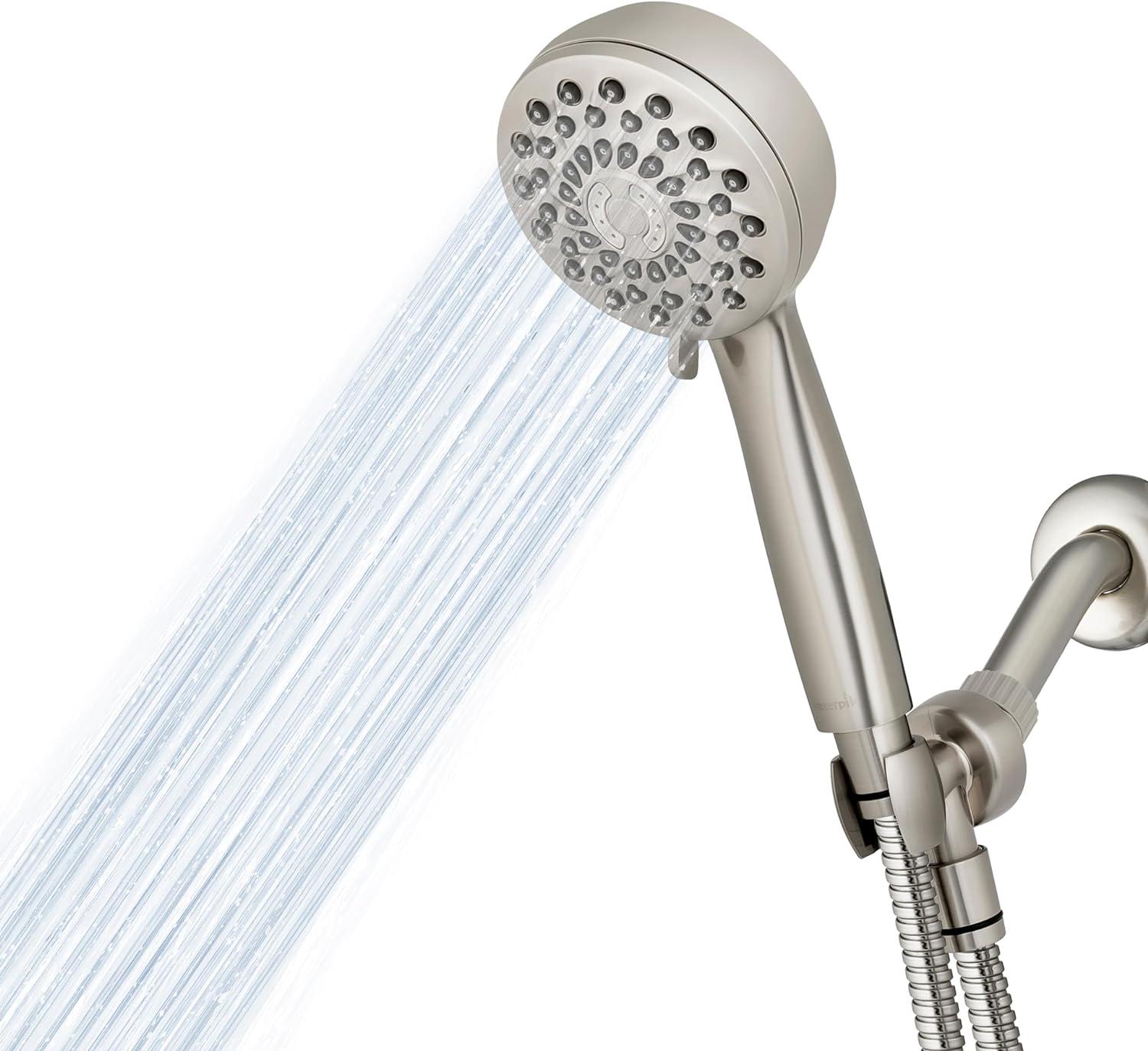 High Pressure Hand Held Shower Head With Hose, PowerPulse Massage 7-Mode, Brushed Nickel XPB-769ME