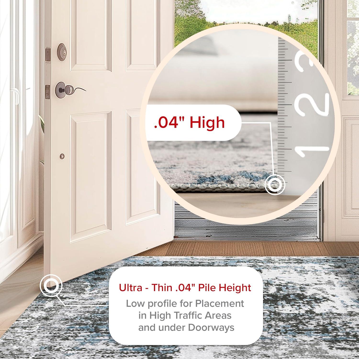 Nuloom Dali Abstract Pet Friendly Machine Washable Area Rug, 3' x 5', Blue Grey