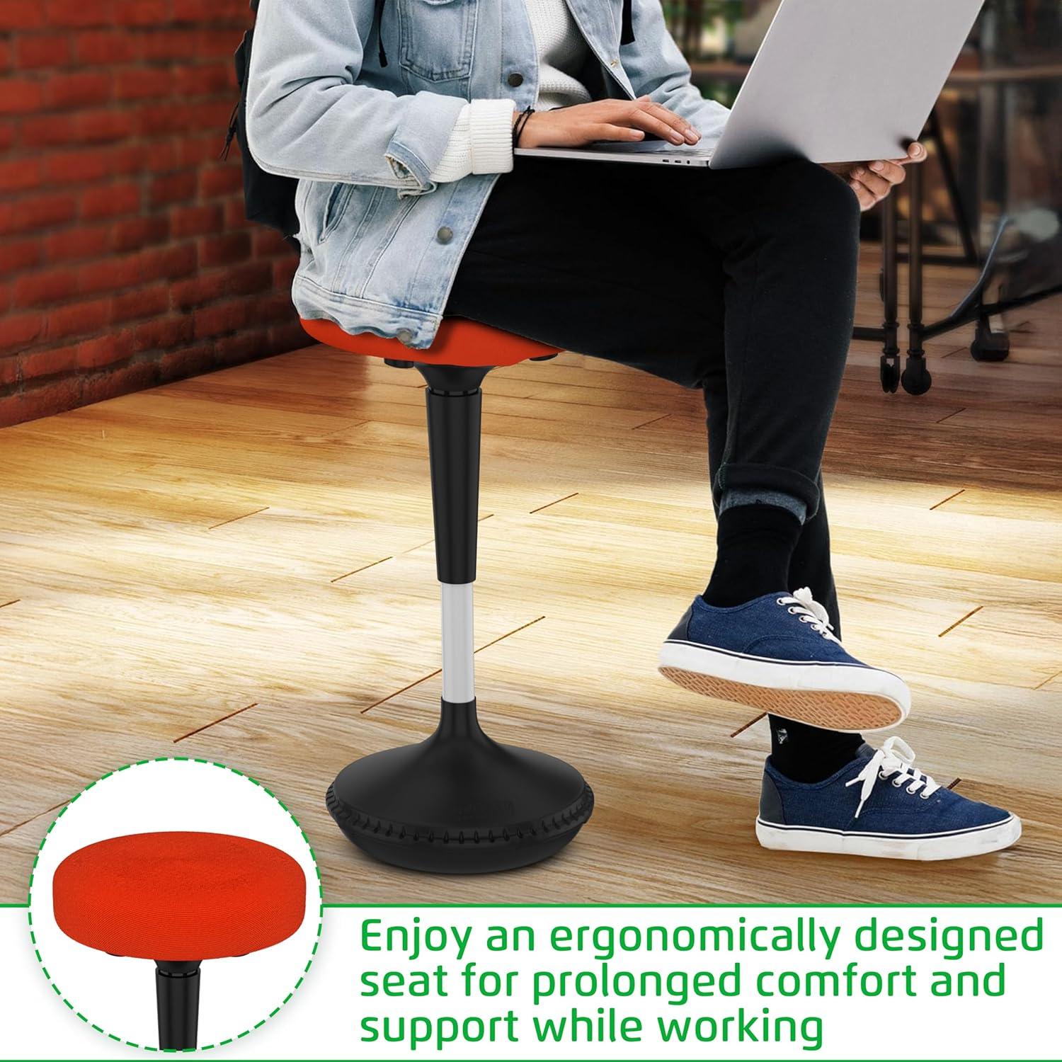 Wobble Stool Standing Desk Stool - tall office chair for standing desk chair wobble stools for classroom seating adhd chair height adjustable stool 23-33" Active stool for standing desk wobble chairs