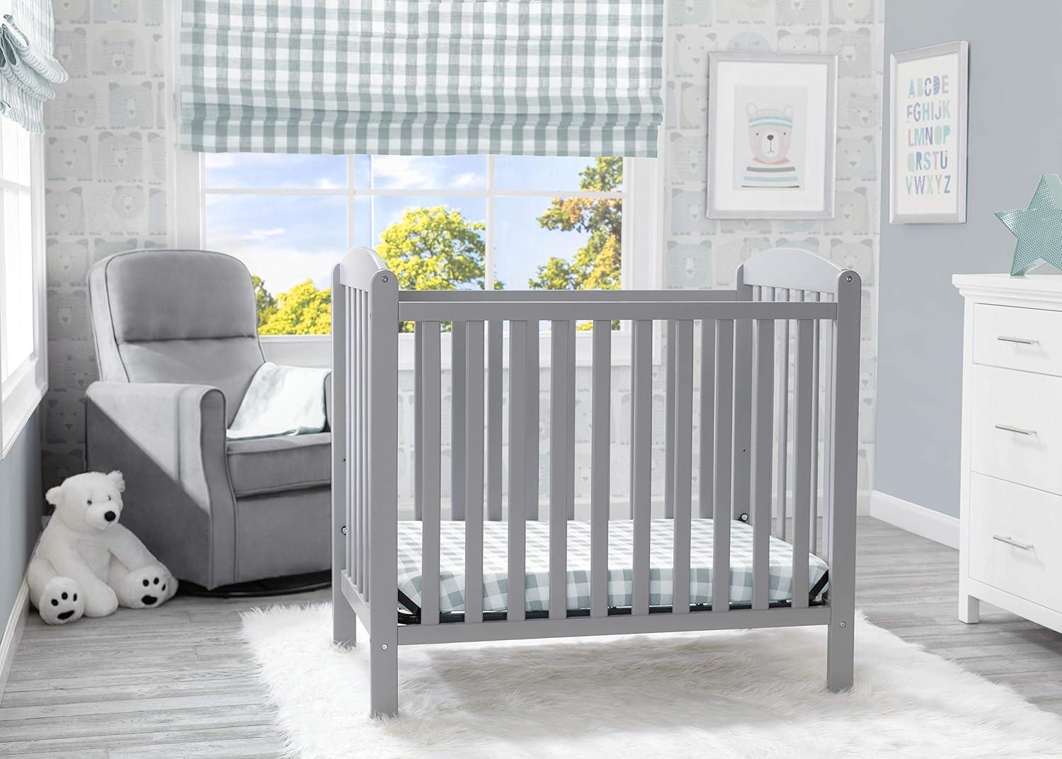 Delta Children Emery Mini Convertible Baby Crib with Mattress