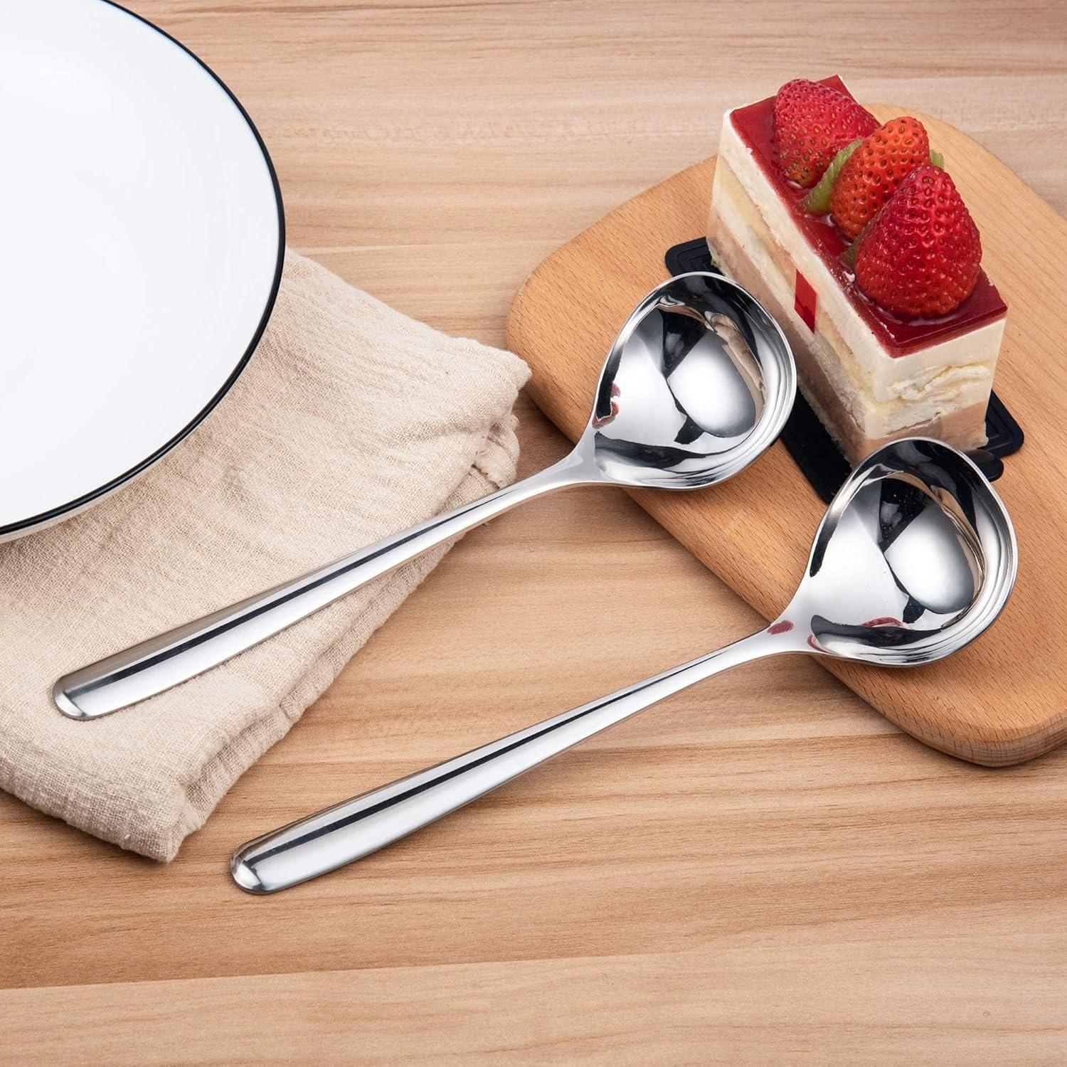 8-Inch Silver Stainless Steel Sauce Ladle Set