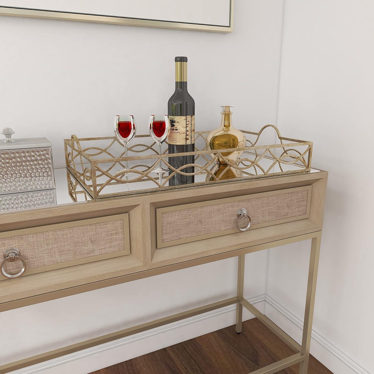 Modern Reflections Rustic Iron Tray (25") - Olivia & May