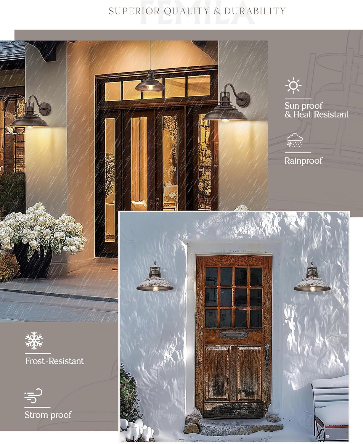 2 Lights Indoor Outdoor Gooseneck Barn Lights