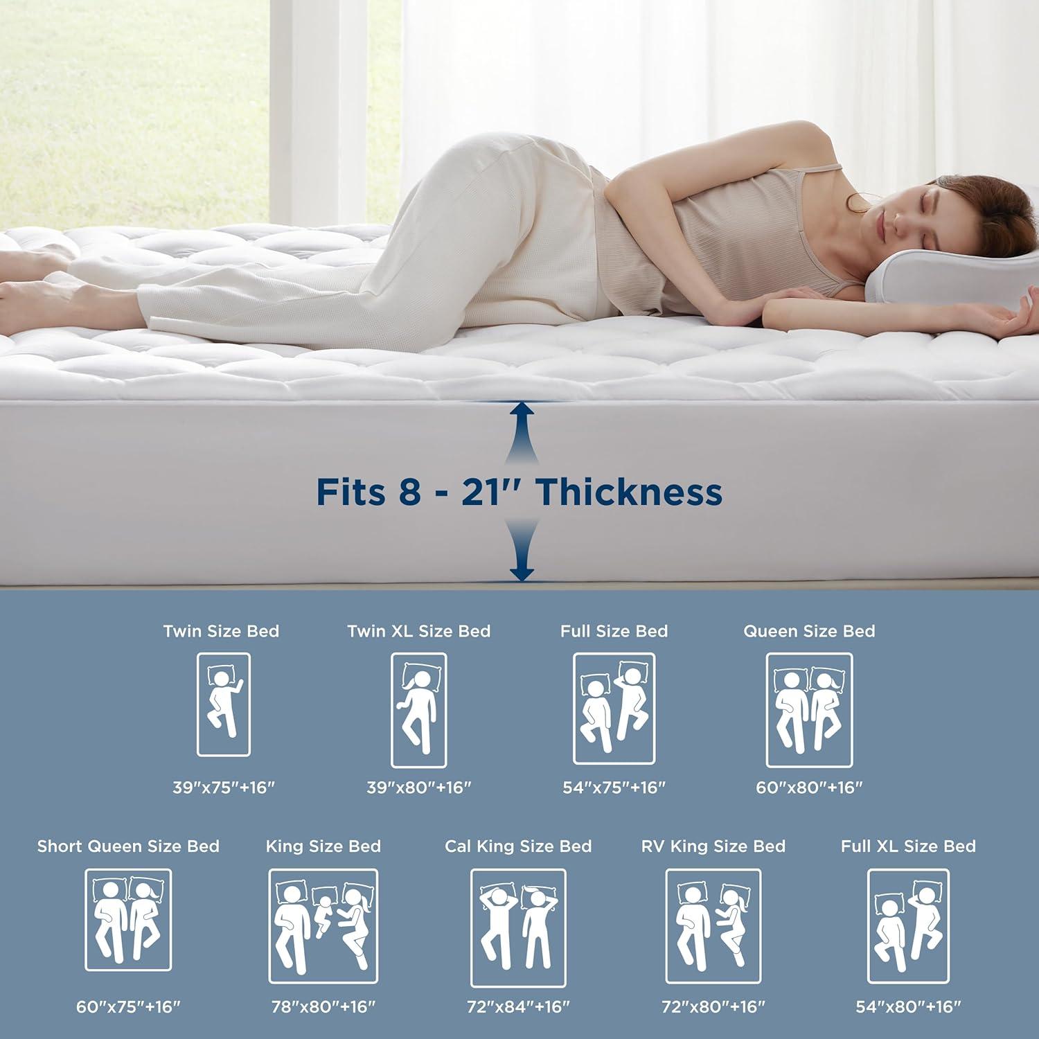 Bedsure Bedsure Quilted Fitted Mattress Topper