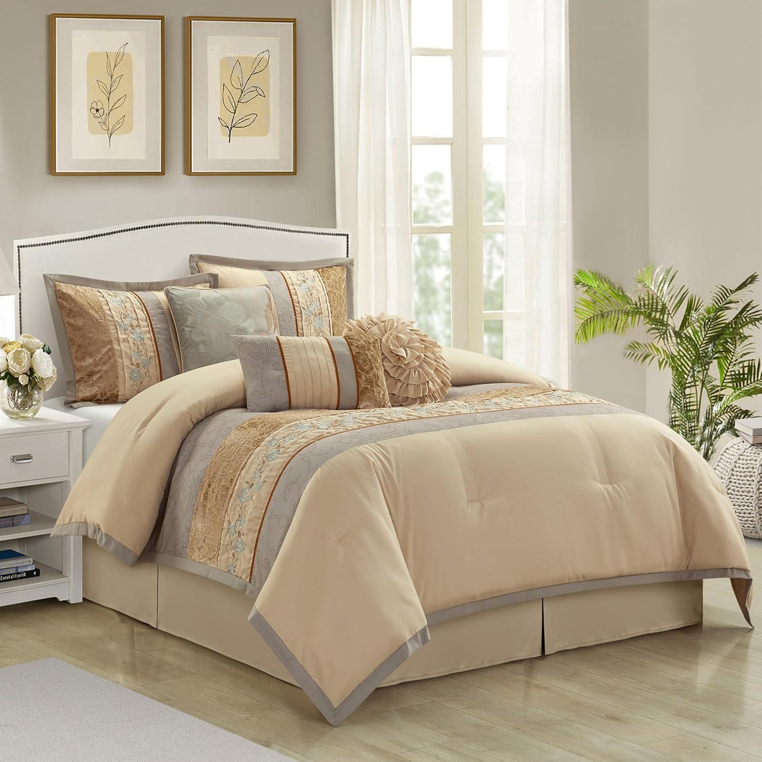 Nanshing America, Inc Riley 7 Piece Glam Comforter Set