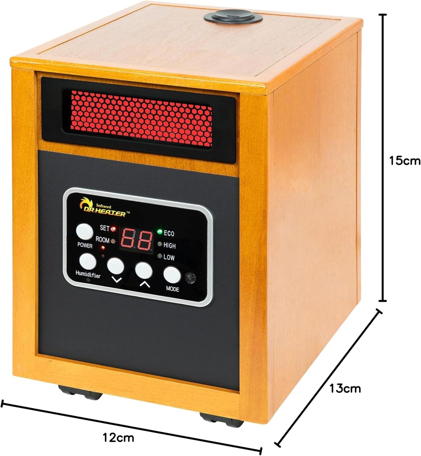 Dr. Infrared Heater DR. INFRARED HEATER DR-968H Indoor Portable Space Heater with Humidifier, 1500-Watt, Cherry