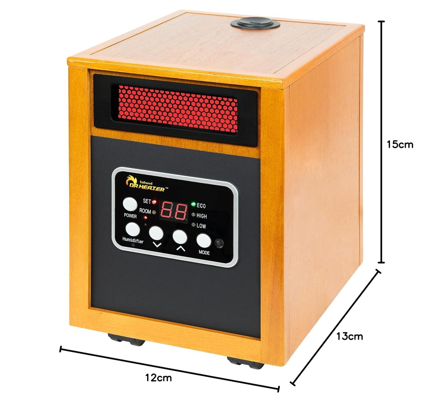 Dr. Infrared Heater DR. INFRARED HEATER DR-968H Indoor Portable Space Heater with Humidifier, 1500-Watt, Cherry