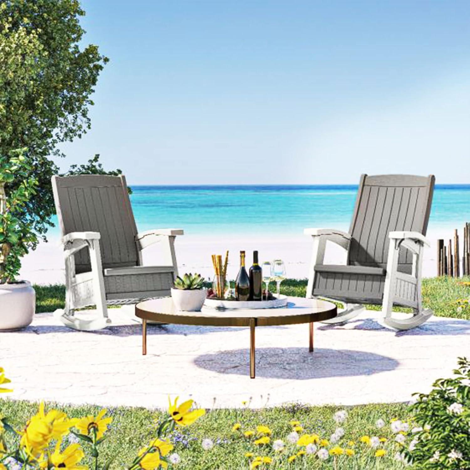 Suncast Suncast Outdoor Rocking Chair with Storage