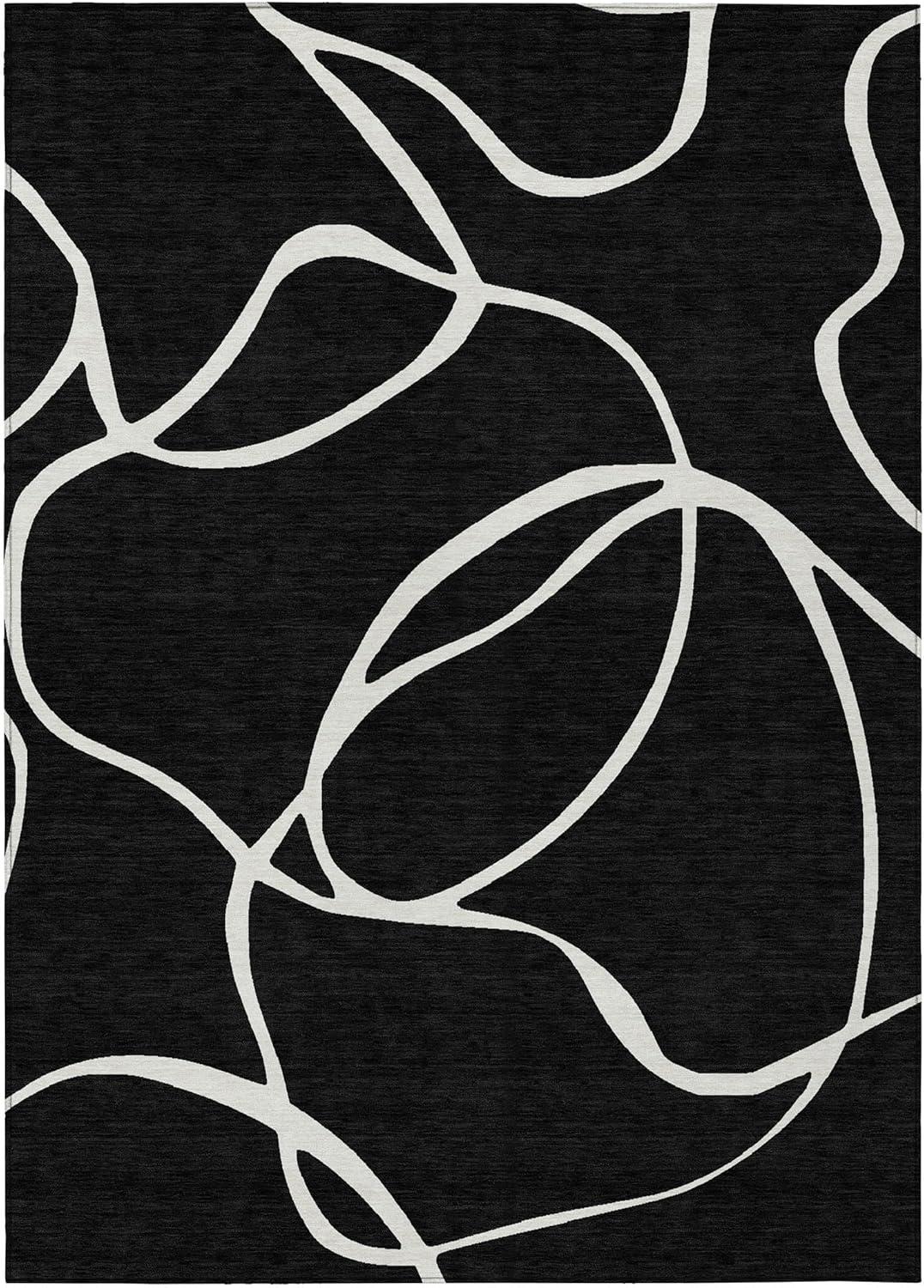 Addison Rugs Chantille ACN999 Black 2'6" x 3'10" Indoor Outdoor Area Rug, Easy Clean, Machine Washable, Non Shedding, Bedroom, Entry, Living Room, Dining Room, Kitchen, Patio Rug